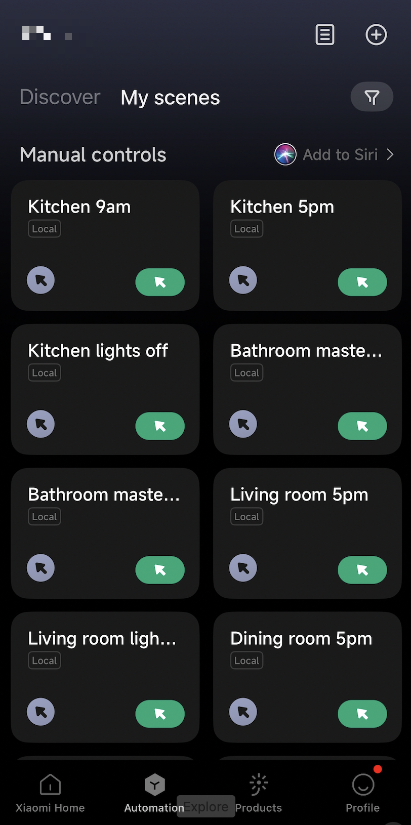 Screenshot of my Xiaomi Home app